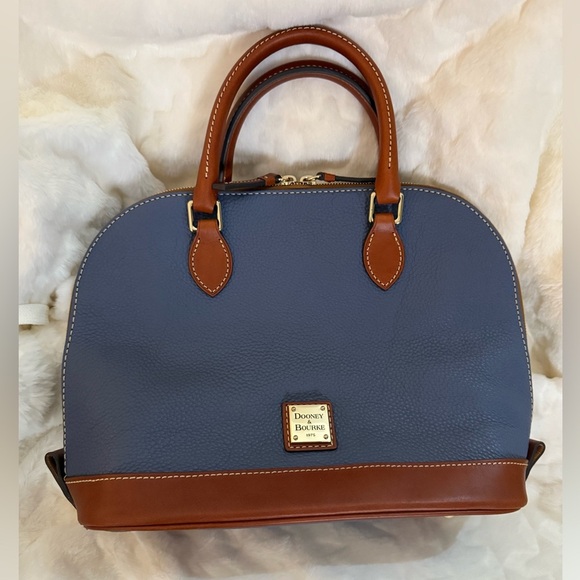 Dooney & Bourke Pebble Grain Zip Zip Satchel  Crossbody – New 2025 “Jeans” NWT - Picture 6 of 10